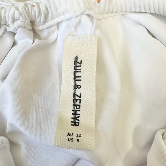 ZULU & ZEPHYR Swimsuit White One Piece Halter Neck Ribbed Summer Beach - Picture 6 of 8